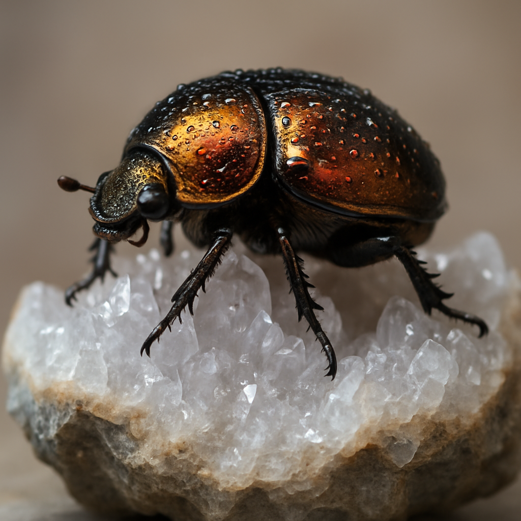 Obsidian Amber Scarab Jewel