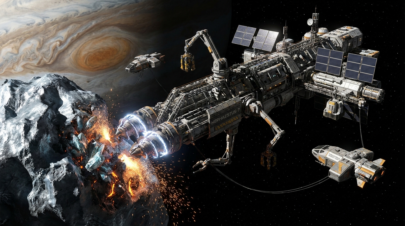 Jupiter Asteroid Mining Rig
