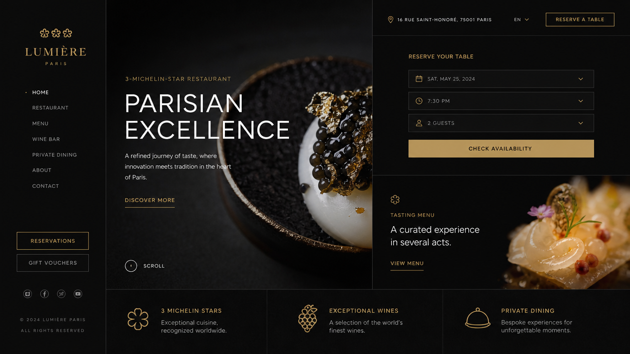 Parisian Fine Dining Interface
