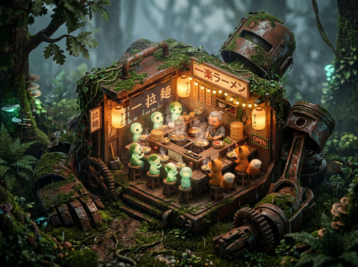 Mech Ramen Forest Sanctuary