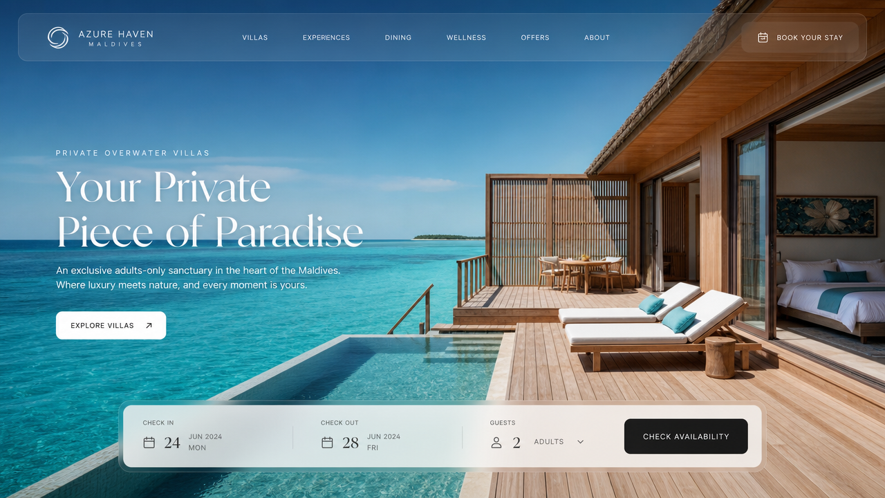 Maldives Overwater Luxury Resort UI