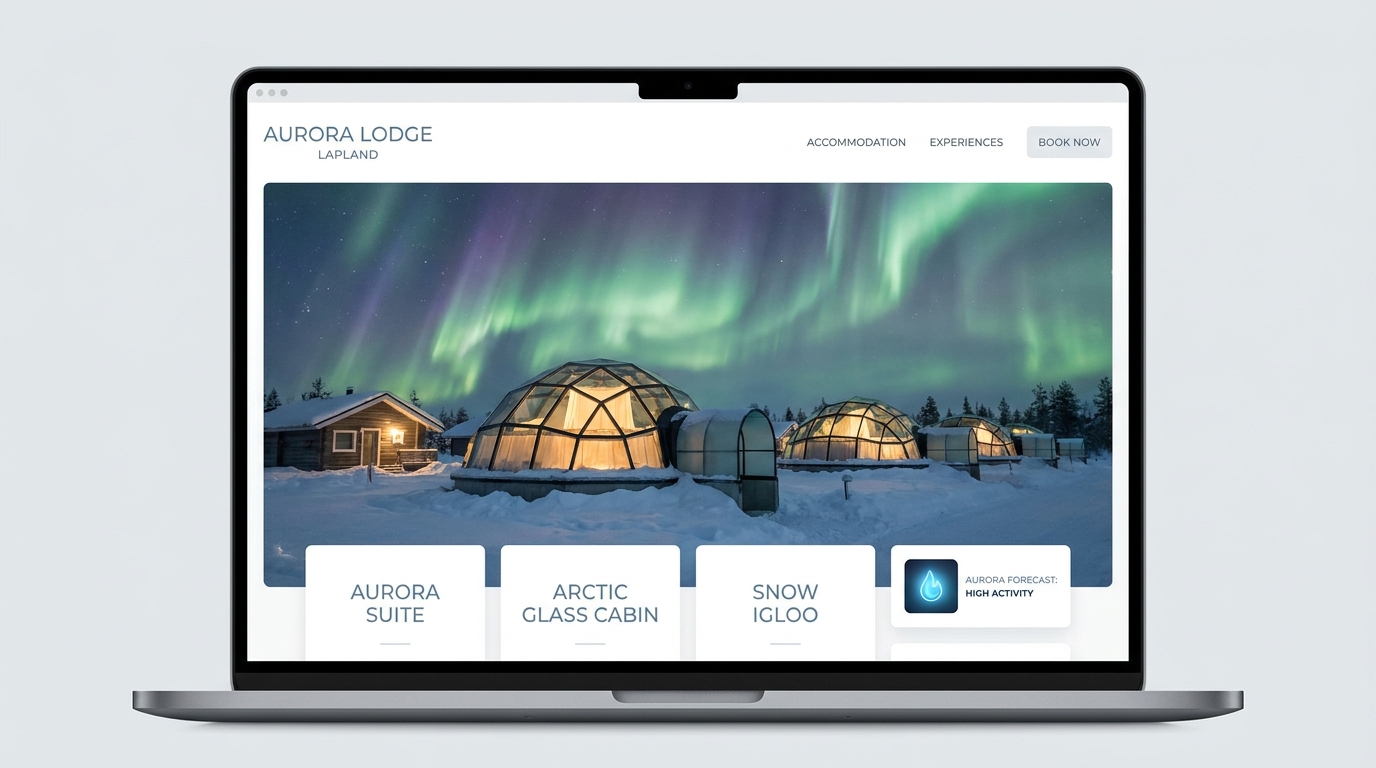 Arctic Aurora Lodge Website UI
