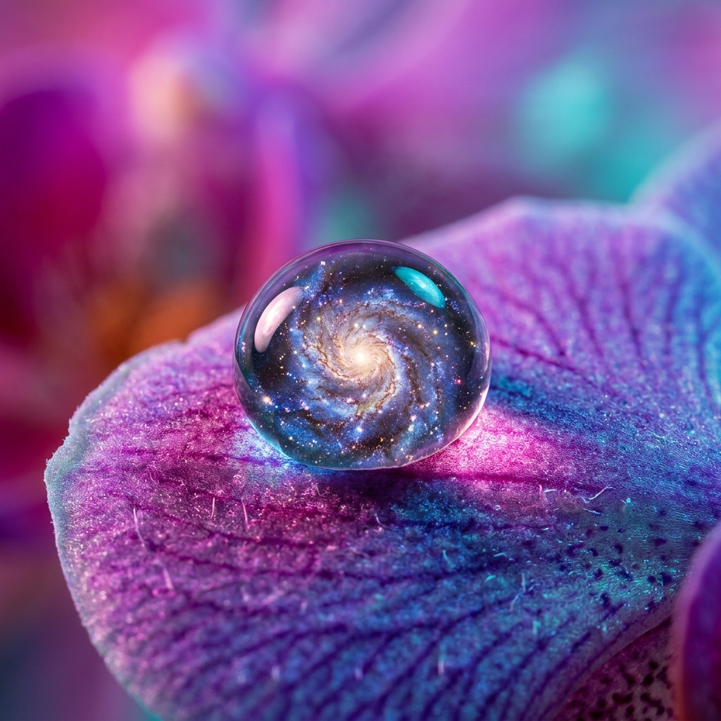 Galactic Dewdrop on Orchid