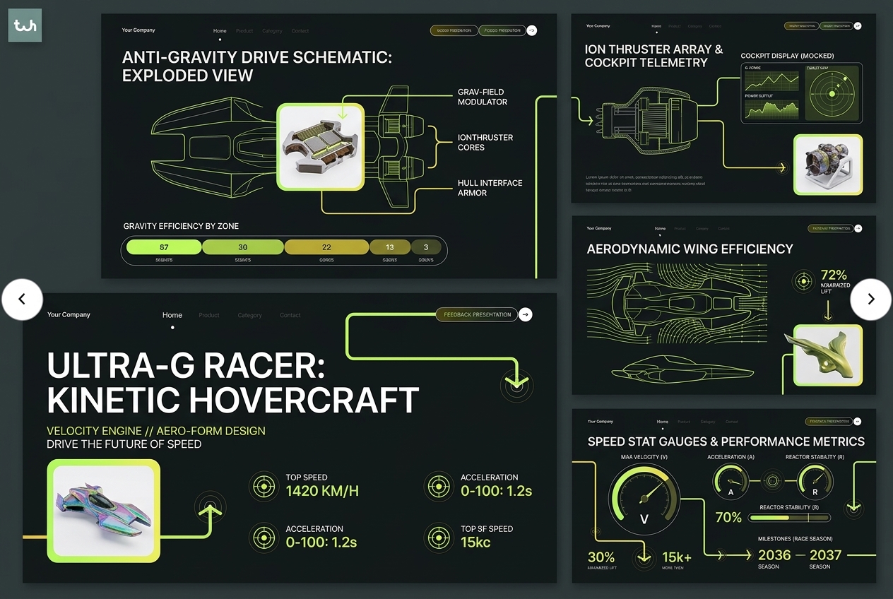 Hovercraft Technical Schematic Blueprint