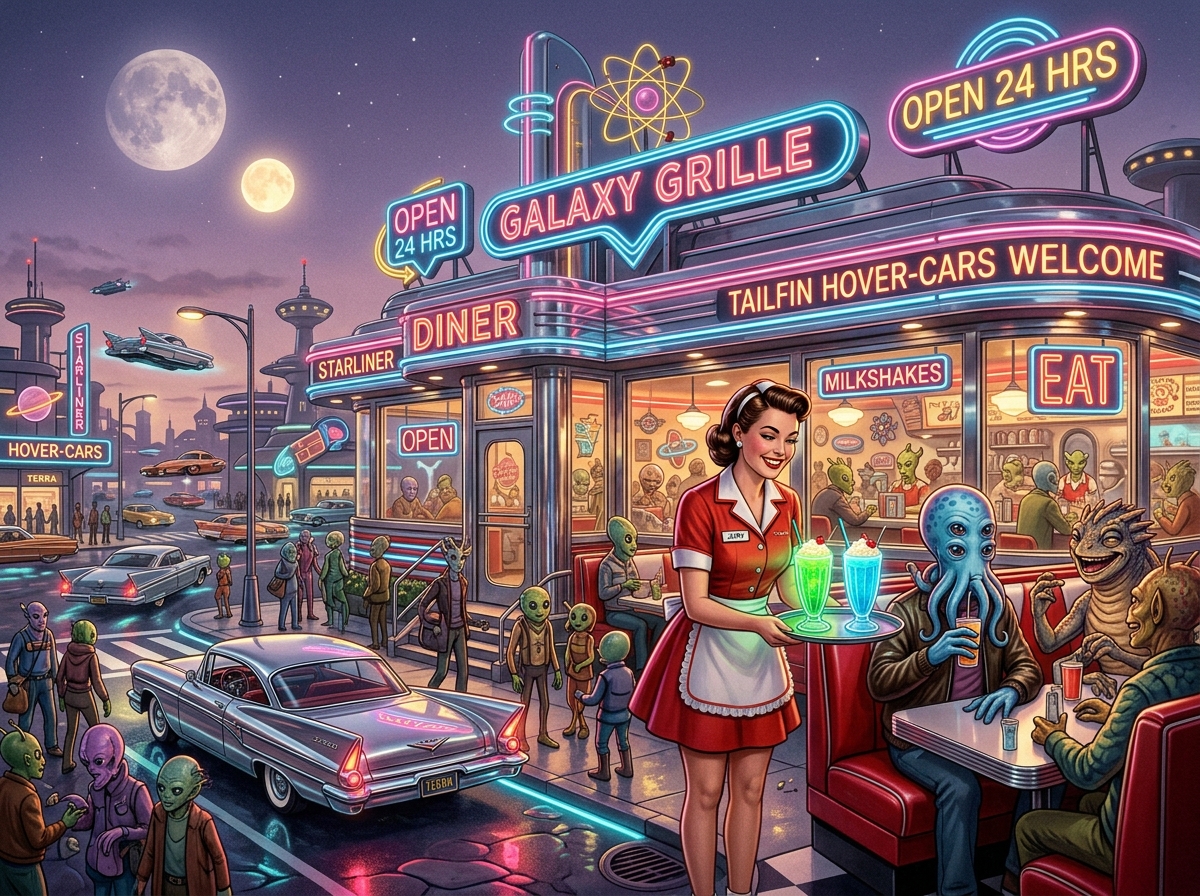 Atomic Diner At Alien Crossroads