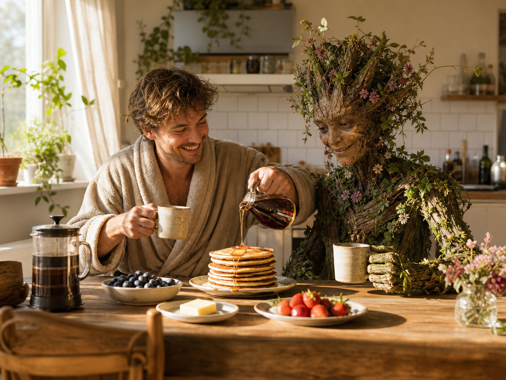 Morning Breakfast With Forest Kin