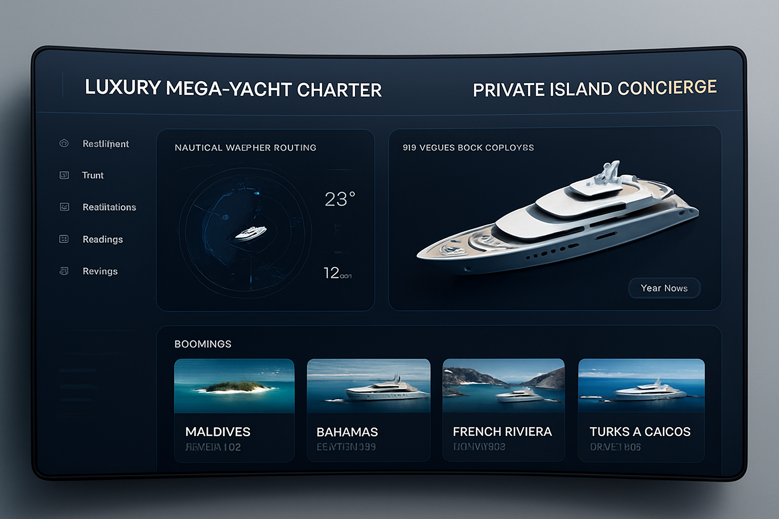 Luxury Yacht Charter Interface